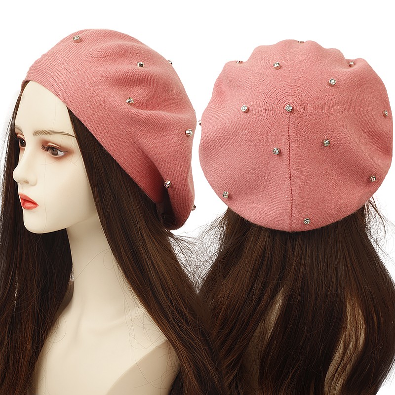 Kadın Renkli Taşlı Bere Şapka  - Beret French Wool incelemesi ve fiyatı